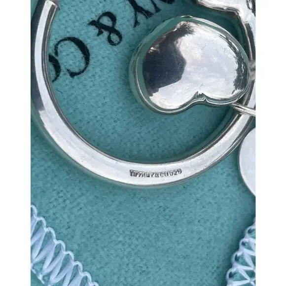 Vintage Tiffany Co. Sterling Silver Puffy Heart Ball Screwball Key Ring Keychain - Picture 5 of 16